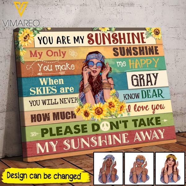 PERSONALIZED HIPPIE GIRL CANVAS TNTN2608
