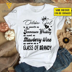 Personalized October Girl Tshirt Printed AUG-LN26