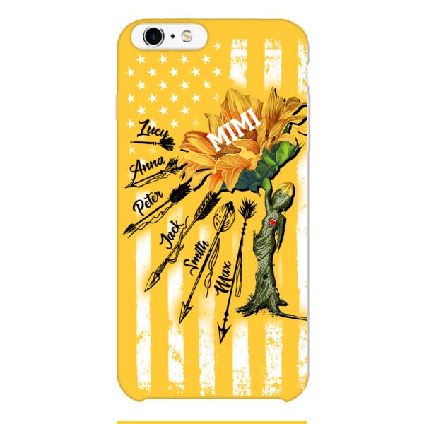 CUSTOMIZED GRANDMA MOTHER PERSONALIZED NICKNAME SUNFLOWER PHONE CASE TNMA