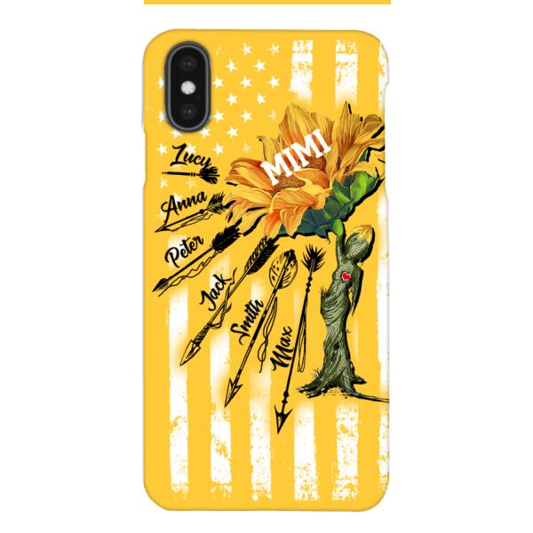 CUSTOMIZED GRANDMA MOTHER PERSONALIZED NICKNAME SUNFLOWER PHONE CASE TNMA