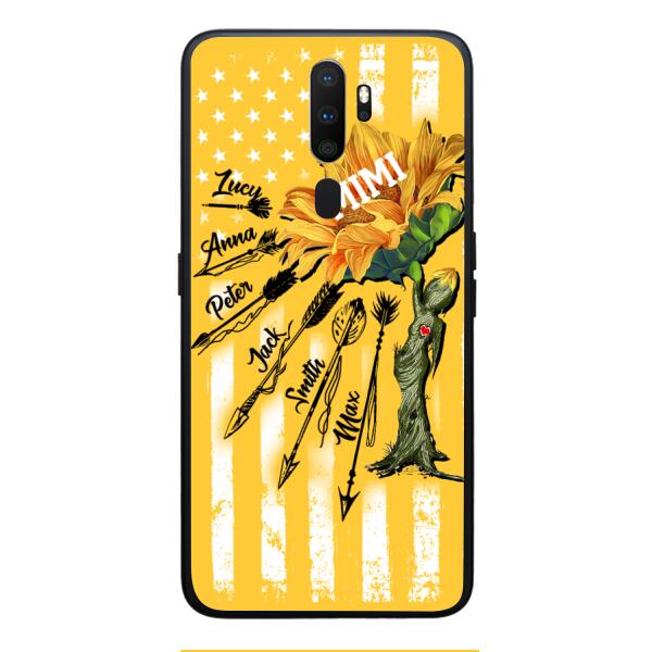 CUSTOMIZED GRANDMA MOTHER PERSONALIZED NICKNAME SUNFLOWER PHONE CASE TNMA