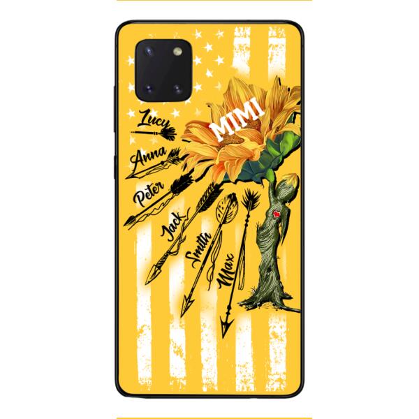 CUSTOMIZED GRANDMA MOTHER PERSONALIZED NICKNAME SUNFLOWER PHONE CASE TNMA
