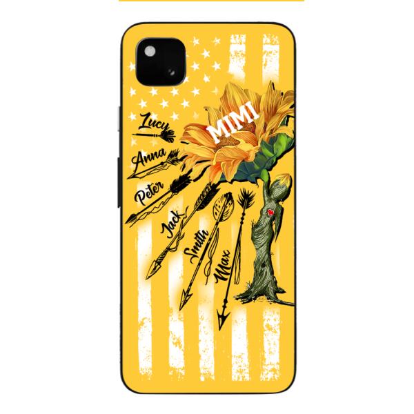 CUSTOMIZED GRANDMA MOTHER PERSONALIZED NICKNAME SUNFLOWER PHONE CASE TNMA