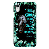 Personalized Girl Runs On Jesus And Horse Phone Caset AUG-LN05