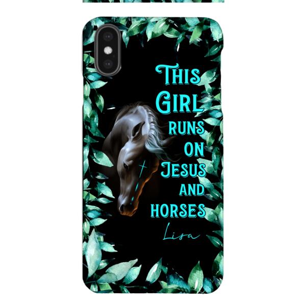 Personalized Girl Runs On Jesus And Horse Phone Caset AUG-LN05