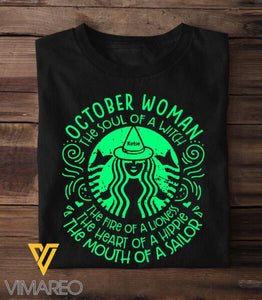 Personalized October Girl Tshirt Printed SEP-LN25