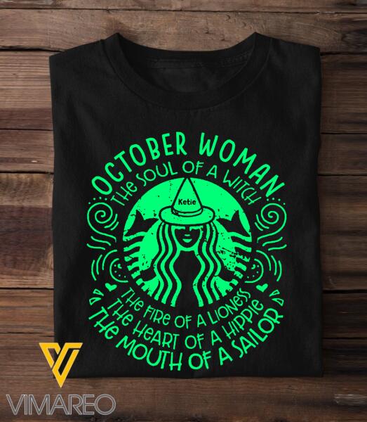Personalized October Girl Tshirt Printed SEP-LN25