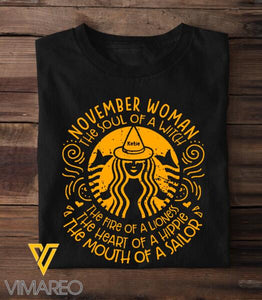 Personalized November Girl Tshirt Printed SEP-LN25