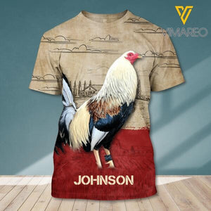 PERSONALIZED ROOSTER 3D TSHIRT TNDT2809