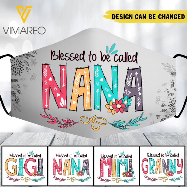 PERSONALIZED BLESSED TO BE CALLED GRANDMA MASK