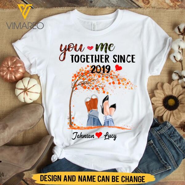PERSONALIZED YOU AND ME TOGETHER SINCE AUTUMN TSHIRT TNMQ3009