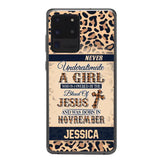 Personalized Never Underestimate A Girl Who Is Covered By The Blood Of Jesus And Was Born In November Phone Case OCT-DT11