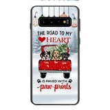 PERSONALIZED THE ROAD TO MY HEART PAWPRINTS DOG LOVER CHRISTMAS PHONECASE TNMA1810