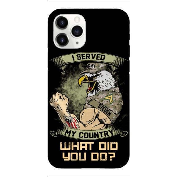PERSONALIZED I SERVED MY COUNTRY VETERAN PHONECASE QTDT2610