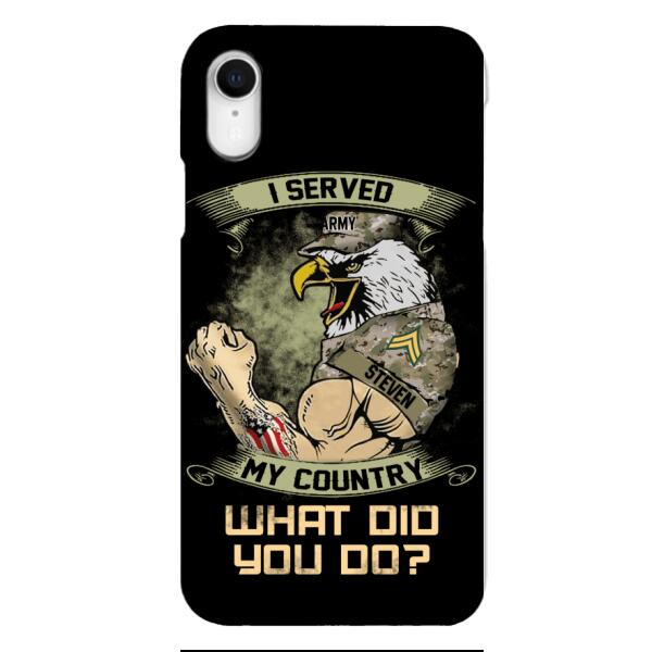 PERSONALIZED I SERVED MY COUNTRY VETERAN PHONECASE QTDT2610