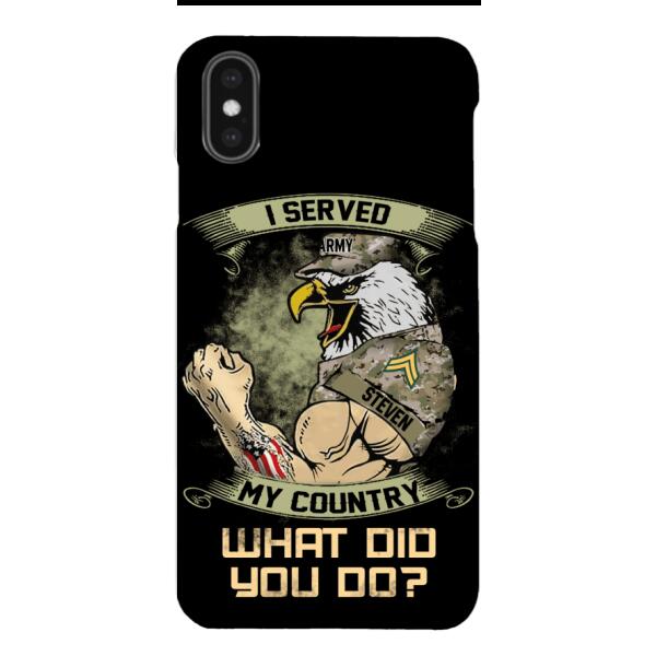 PERSONALIZED I SERVED MY COUNTRY VETERAN PHONECASE QTDT2610