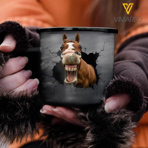 PERSONALIZED HORSE CRACK STEEL MUG 12OZ 3D PRINTED TNVQ0411