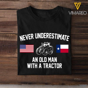 Personalized Never Underestimate An Old Man With A Tractor Tshirt Printed NOV-MQ05