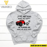 PERSONALIZED JEEP AND DOG MAKE ME HAPPY HUMANS MAKE MY HEAD HURT HOODIE PRINTED NOV-MQ29