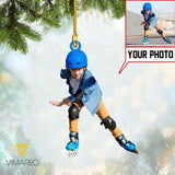 PERSONALIZED ROLLERBLADING PHOTO HANGING ORNAMENT QTVQ0812