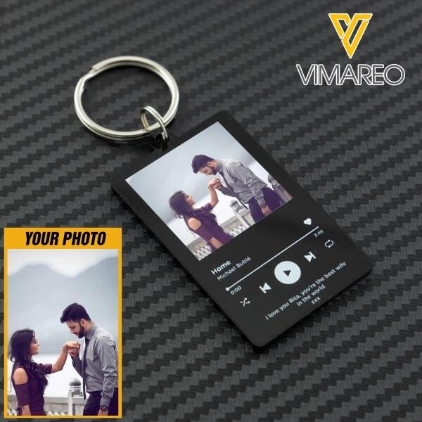 PERSONALIZED COUPLE PHOTO KEYCHAIN PRINTED DEC-DT10