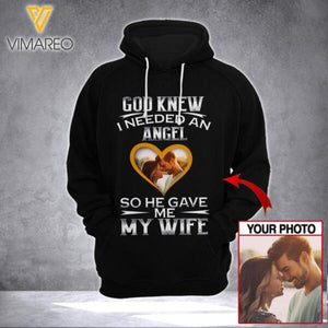 PERSONALIZED GOD KNEW I NEEDED AN ANGEL PHOTO UPLOAD HOODIE / TSHIRT QTTQ2912