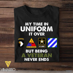 Personalized U.S Veteran Never Ends Tshirt Printed 22JAN-HC24