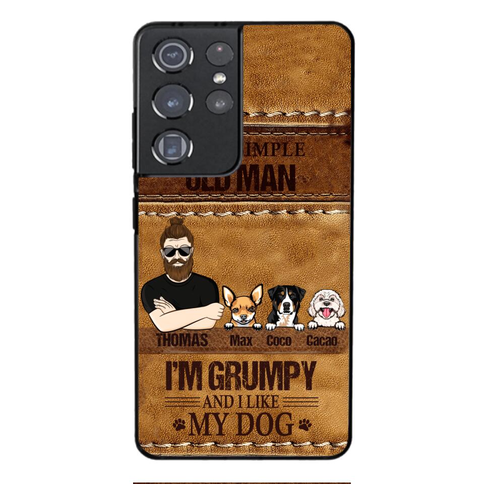 Personalized Grumpy Old Man Loves Dogs Phone Case Printed 22FEB-HC24