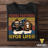 PERSONALIZED RIDING PARTNERS FOR LIFE BLACK TSHIRT QTDT2402