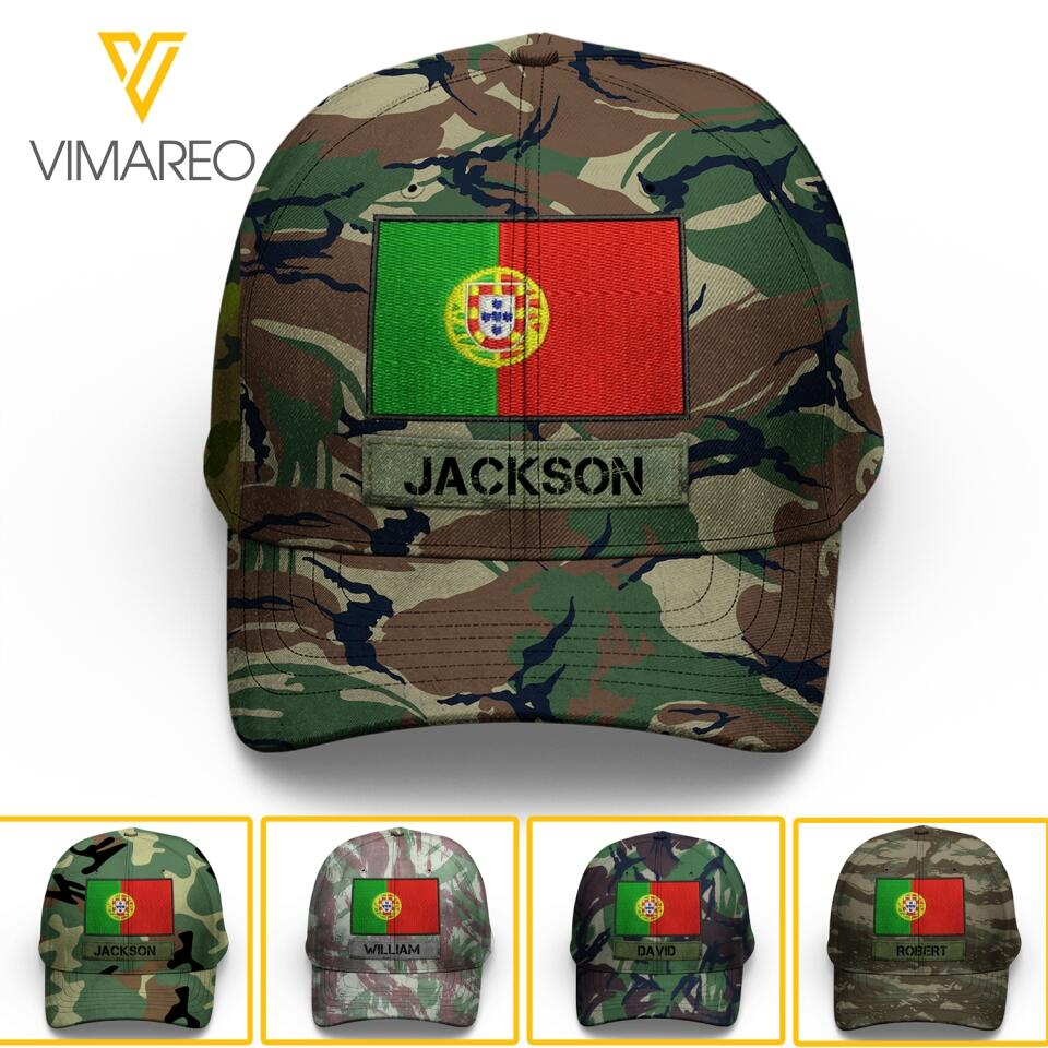Personalized Portugal Soldier/Veterans Camo Peaked Cap 22FEB-LN26