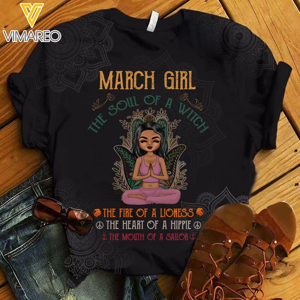 PERSONALIZED MARCH YOGA GIRL TSHIRT QTHC0303