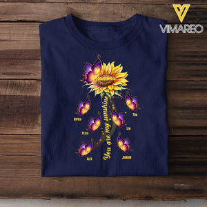 PERSONALIZED YOU ARE MY SUNSHINE GRANDMA KID NAME TSHIRT QTDT1103