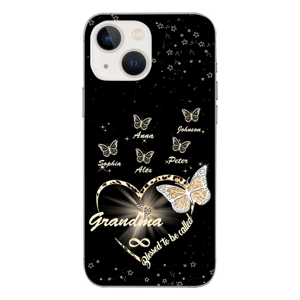 PERSONALIZED BLESSED TO BE CALLED GRANDMA KID NAME PHONECASE VHHC1403