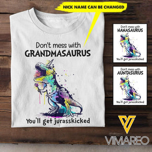 PERSONALIZED Nickname Grandmasaurus TSHIRT QTHC1503