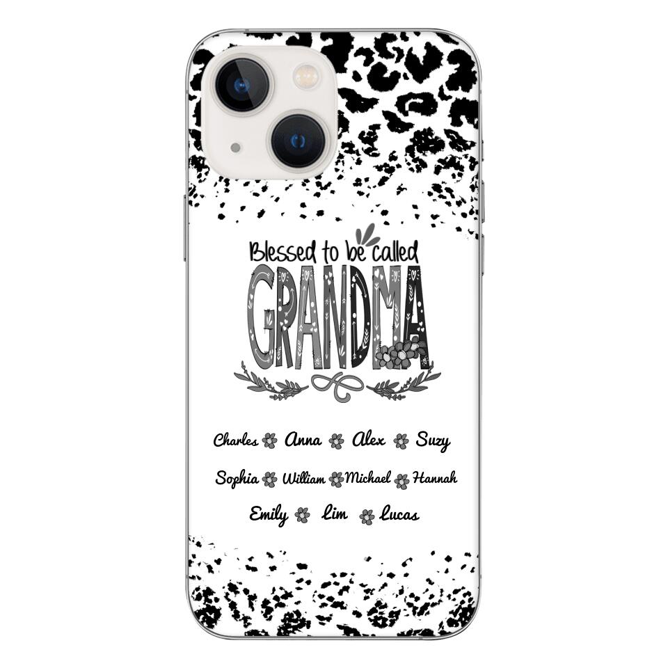 Personalized Blessed To Be Called Grandma Kid Name Phonecase DMVQ1503