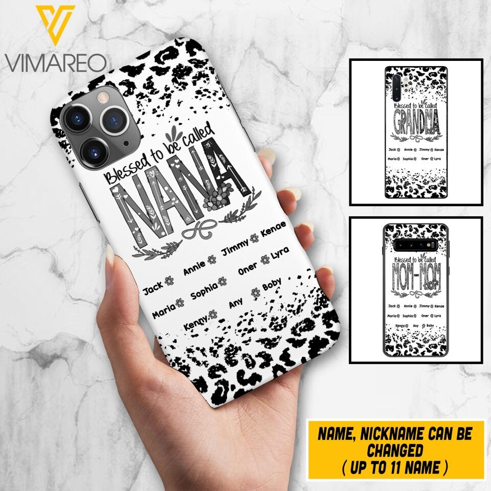 Personalized Blessed To Be Called Grandma Kid Name Phonecase DMVQ1503
