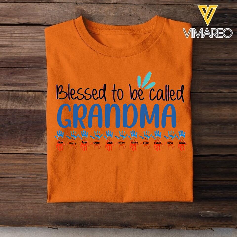 Personalized Blessed To be Called Grandma Tshirt Printed 22MAR-LN23