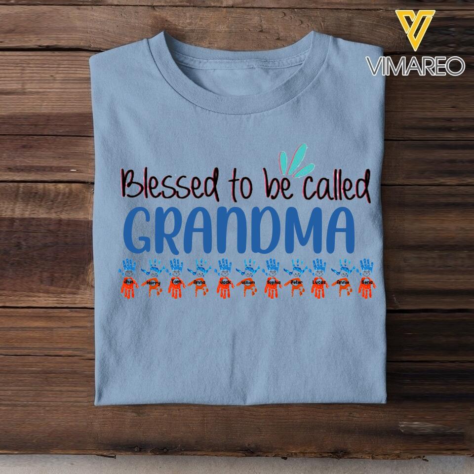 Personalized Blessed To be Called Grandma Tshirt Printed 22MAR-LN23