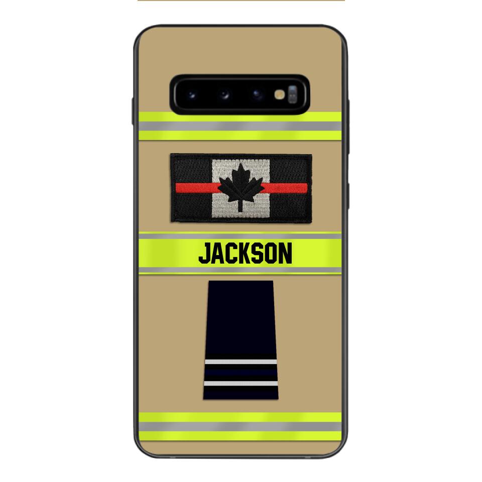 Personalized Canadian Firefighter Rank Phone Case Printed MTDT2403