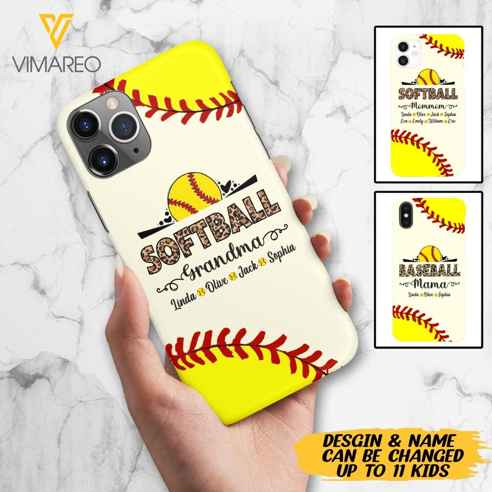 Personalized Softball Grandma Phone Case 3N 2503