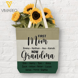 Personalized Fist Mom Now Grandma Tote Bag Printed 22MAR-MQ25