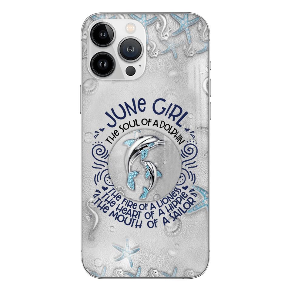 PERSONALIZED JUNE DOLPHIN GIRL PHONECASE QTTQ2603