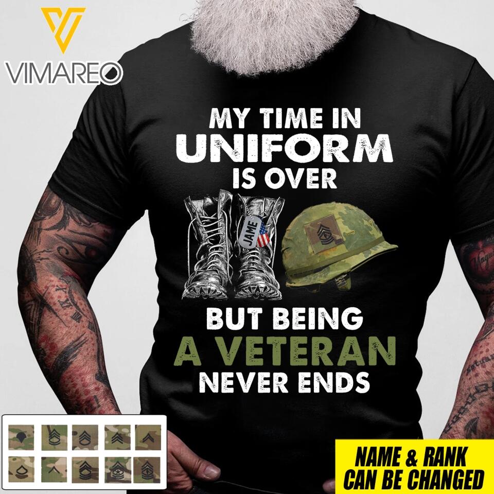Personalized U.S Veterans Tshirt Printed 22MAR-MQ26