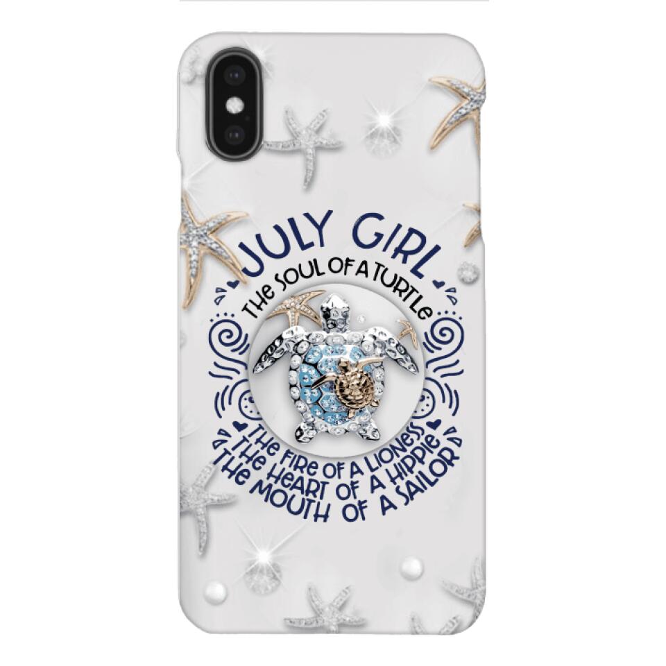 PERSONALIZED JULY TURTLE GIRL PHONECASE QTTQ2803