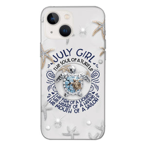 PERSONALIZED JULY TURTLE GIRL PHONECASE QTTQ2803