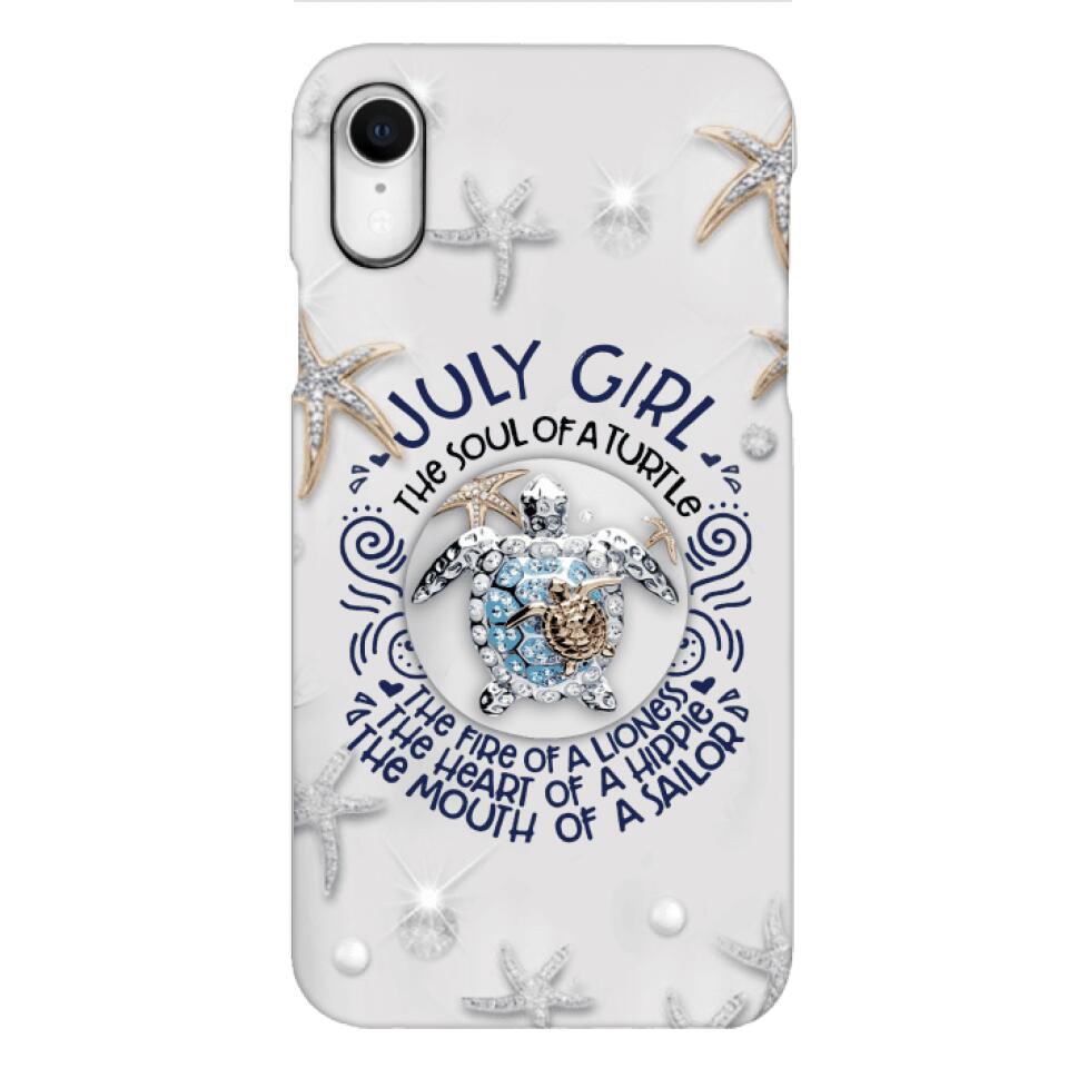 PERSONALIZED JULY TURTLE GIRL PHONECASE QTTQ2803