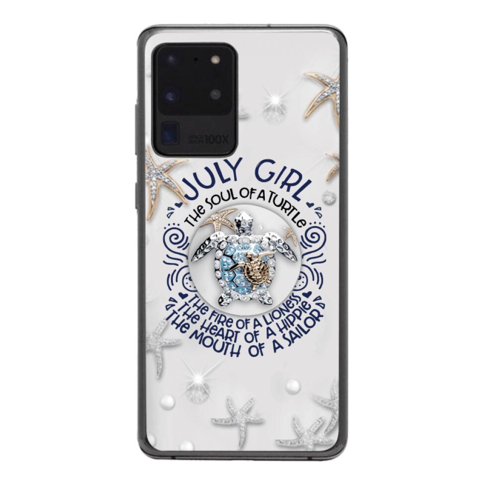 PERSONALIZED JULY TURTLE GIRL PHONECASE QTTQ2803