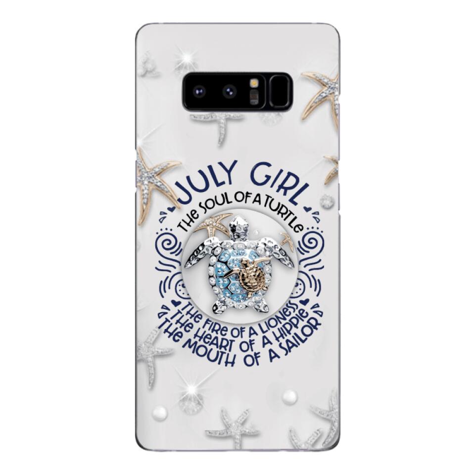 PERSONALIZED JULY TURTLE GIRL PHONECASE QTTQ2803