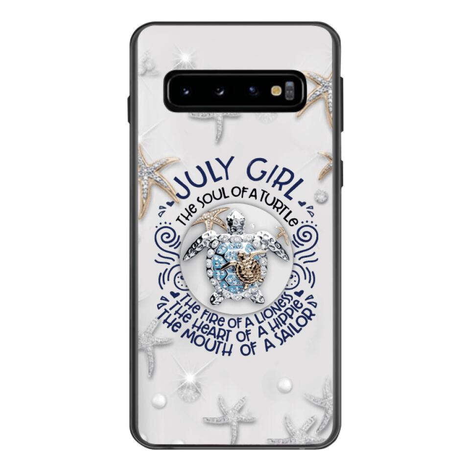 PERSONALIZED JULY TURTLE GIRL PHONECASE QTTQ2803