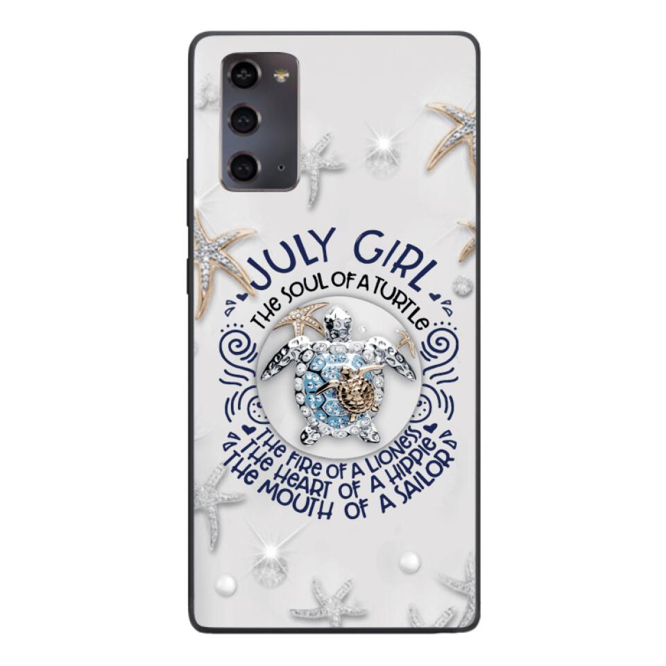 PERSONALIZED JULY TURTLE GIRL PHONECASE QTTQ2803